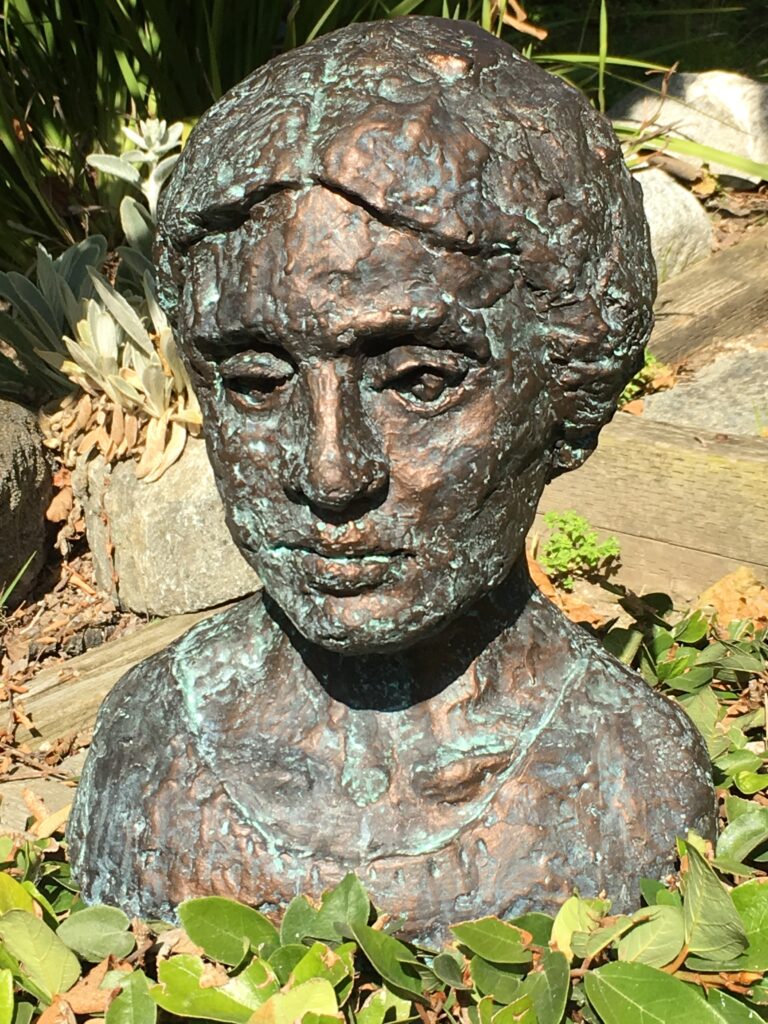 Emily Dickinson sculpture in bronze by Bobbie Reiff Blinder Port Townsend Washington and Newport Beach California